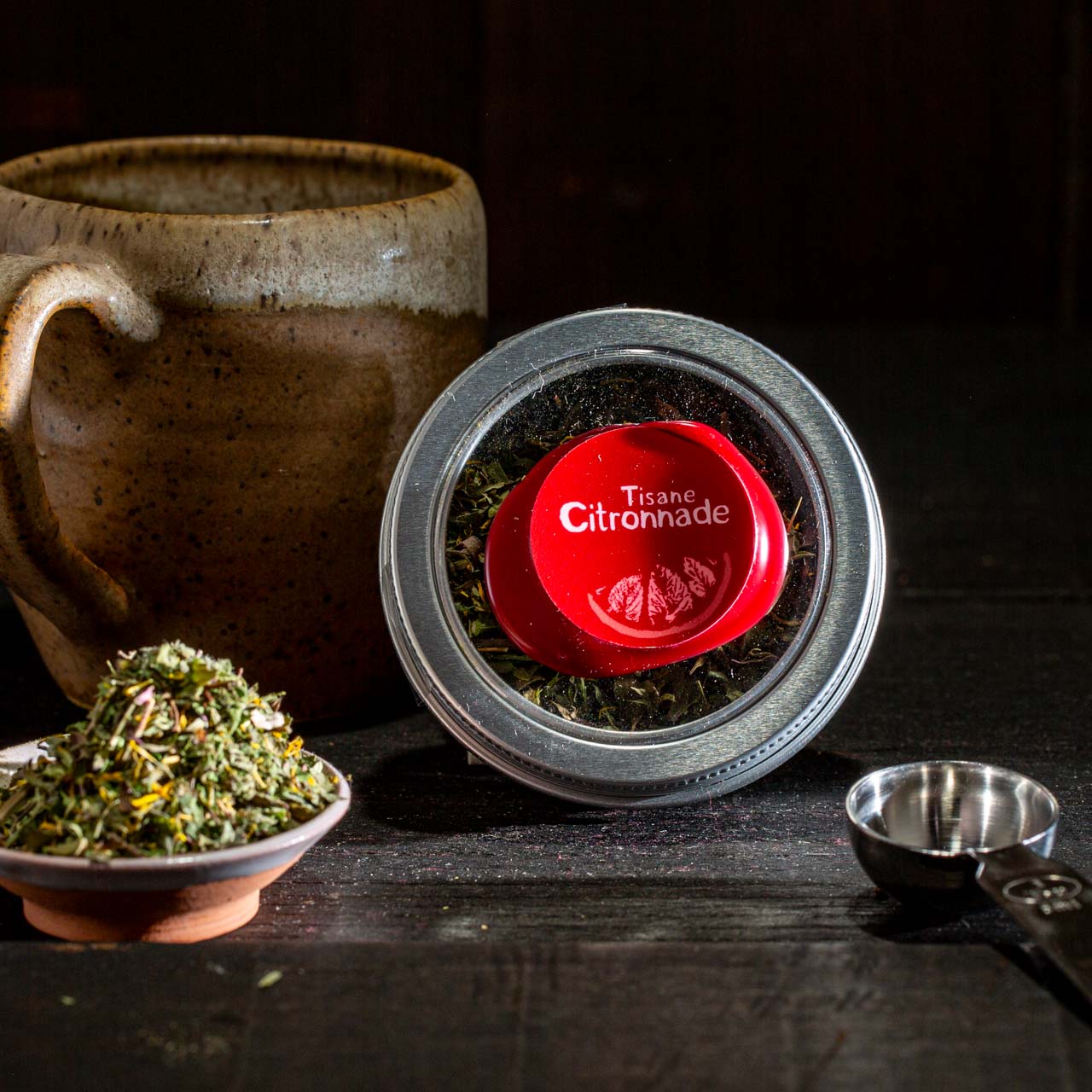 Tasse, infuseur et collection de 3 tisanes 60ml framboise, gingembre et citronnade