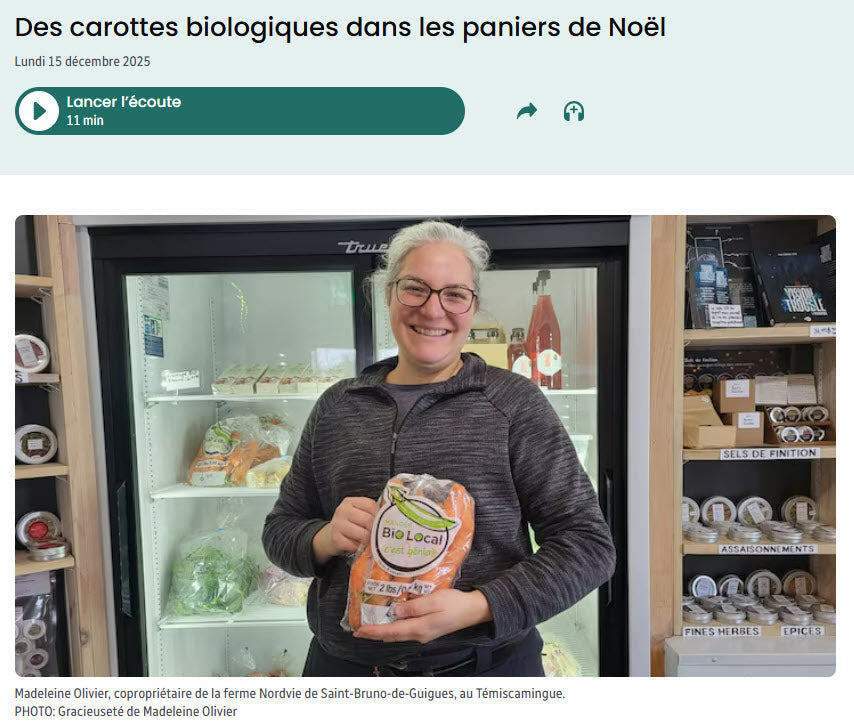 Des carottes bio et locales dans les paniers de Noel