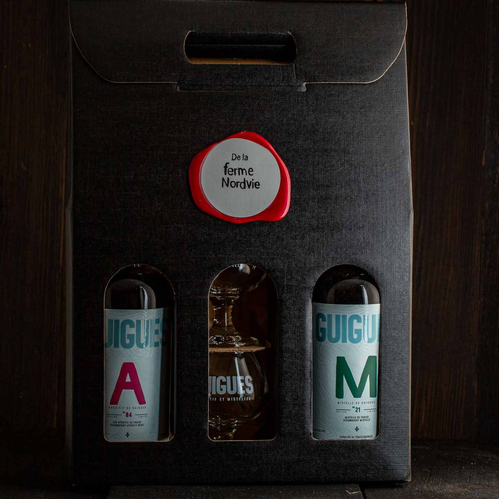 Ensemble cadeau 2 bouteilles alcools et 2 verres - A04 et M21